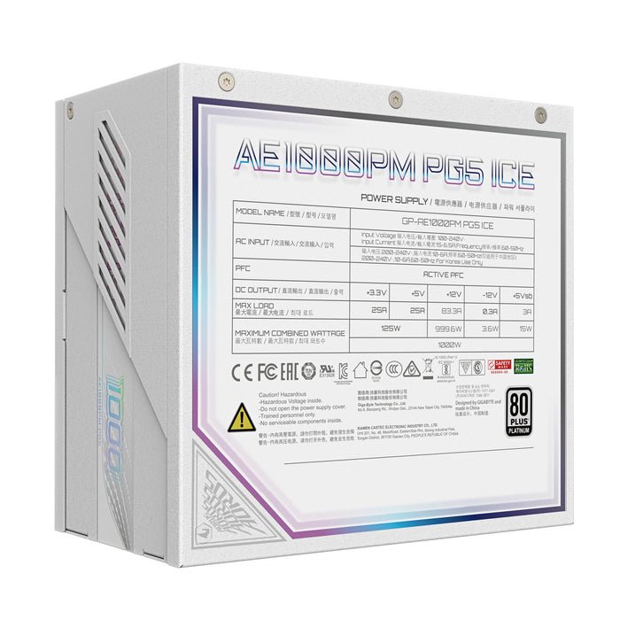 EAN 4719331554651 - GIGABYTE AORUS ELITE P1000W ICE unidad de fuente de alimentación 1000 W 20+4 pin ATX Blanco imagen 7