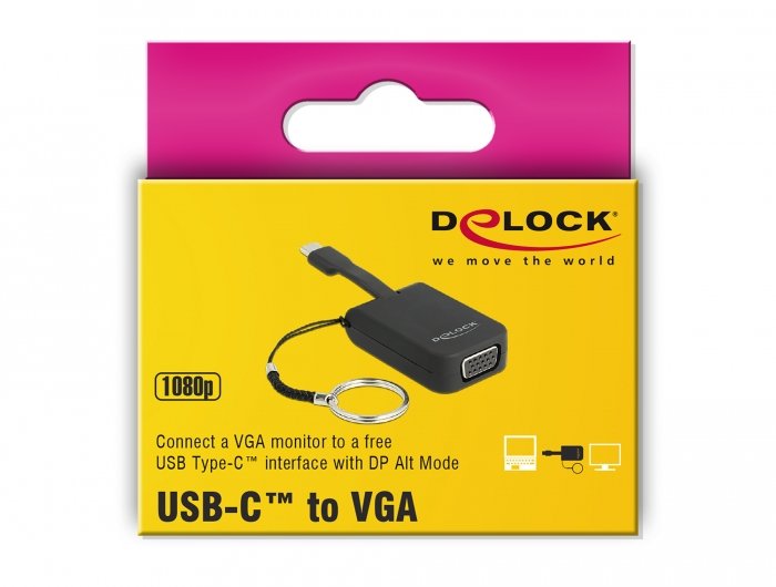 EAN 4043619639410 - DeLOCK 63941 adaptador de cable de vídeo 0,03 m USB Tipo C VGA (D-Sub) Negro imagen 3