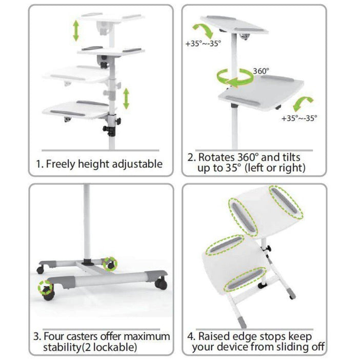 EAN 8057685309593 - Techly ICA-TB TPM-6 mueble y soporte para dispositivo multimedia Blanco Mesita con ruedas para multimedia imagen 8