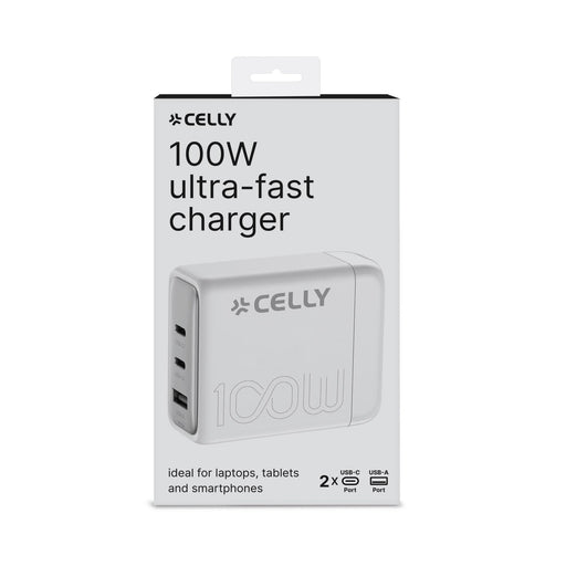 EAN 8021735204527 - Celly PS3GAN100WWH cargador de dispositivo móvil Universal Blanco Corriente alterna, USB Carga rápida Int imagen 1