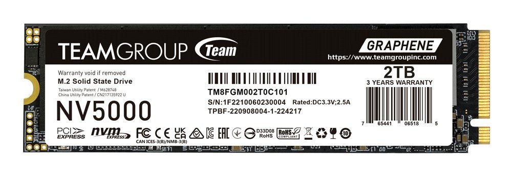 EAN 4711430808543 - Team Group NV5000 2 TB M.2 PCI Express 4.0 NVMe 3D NAND imagen 1
