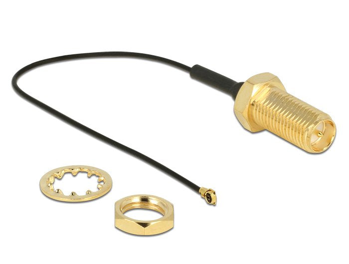 EAN 4043619124657 - DeLOCK 12465 cable coaxial 0,1 m RP-SMA MHF IV/ HSC MXHP32 Negro imagen 1