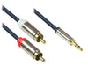 EAN 4014619718672 - Alcasa GC-M0060 cable de audio 3 m 3,5mm 2 x RCA Azul imagen 1
