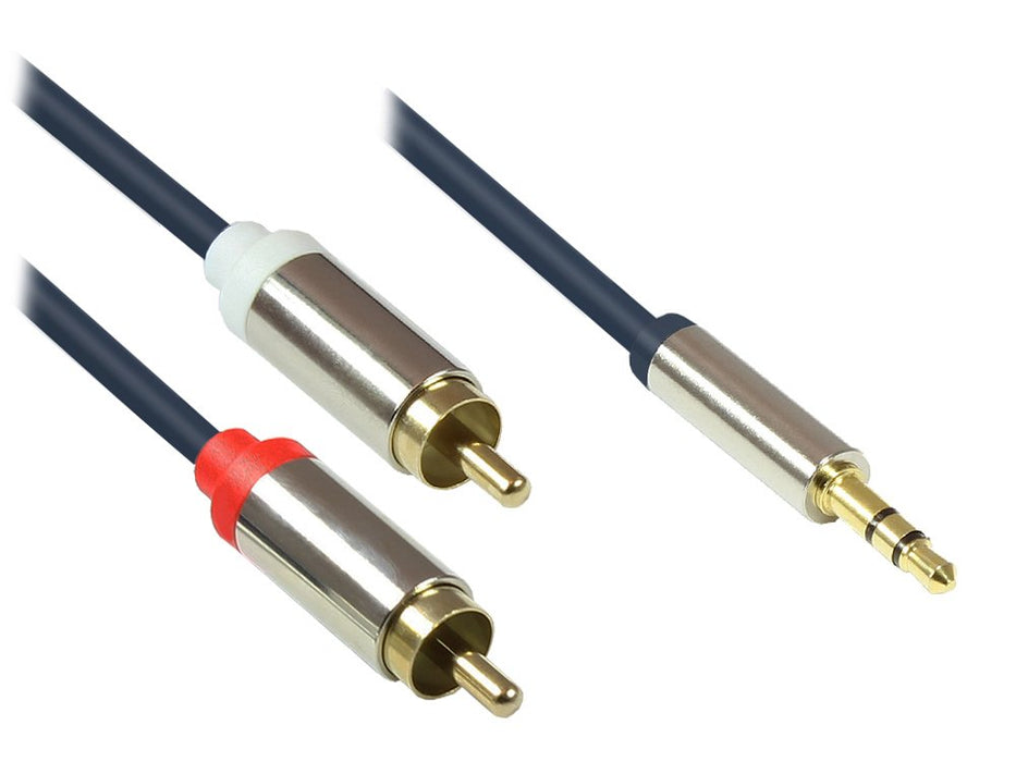 EAN 4014619718672 - Alcasa GC-M0060 cable de audio 3 m 3,5mm 2 x RCA Azul imagen 1