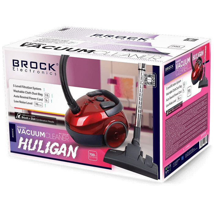 EAN 4752131001611 - Brock Electronics BVC 5002 RD aspiradora 1,5 L Aspiradora de tambor Secar 700 W Sin bolsa imagen 2