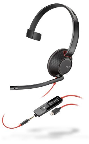 EAN 17229158740 - Poly Blackwire 5210 Auriculares Alámbrico Diadema Llamadas/Música USB Tipo C Negro, Rojo imagen 1