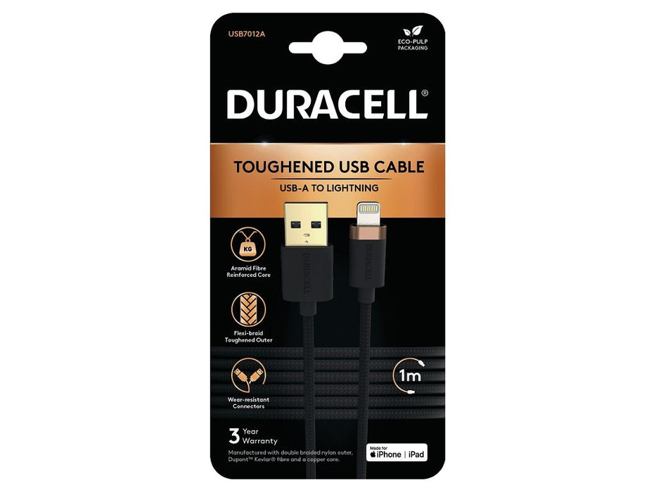 EAN 5056304399987 - Duracell USB7012A cable de conector Lightning 1 m Negro imagen 1