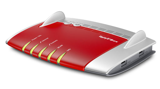 EAN 4023125025846 - FRITZ! Box 7490 router inalámbrico Gigabit Ethernet Doble banda (2,4 GHz / 5 GHz) Rojo, Plata imagen 1