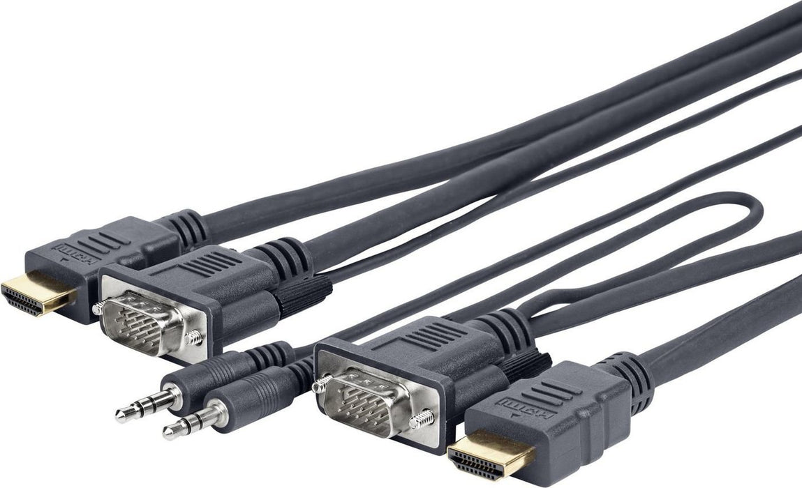EAN 5712505700778 - Vivolink PROVGAHDMIFLY7 adaptador de cable de vídeo 5 m VGA (D-Sub) + 3,5mm HDMI tipo A (Estándar) Negro imagen 1