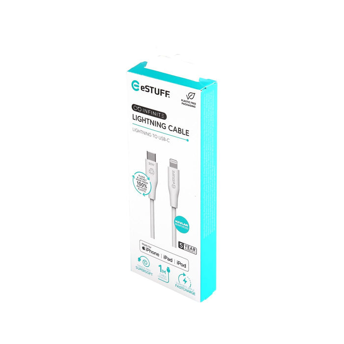 EAN 5715063032237 - eSTUFF ES602170 cable de conector Lightning 1 m Blanco imagen 3