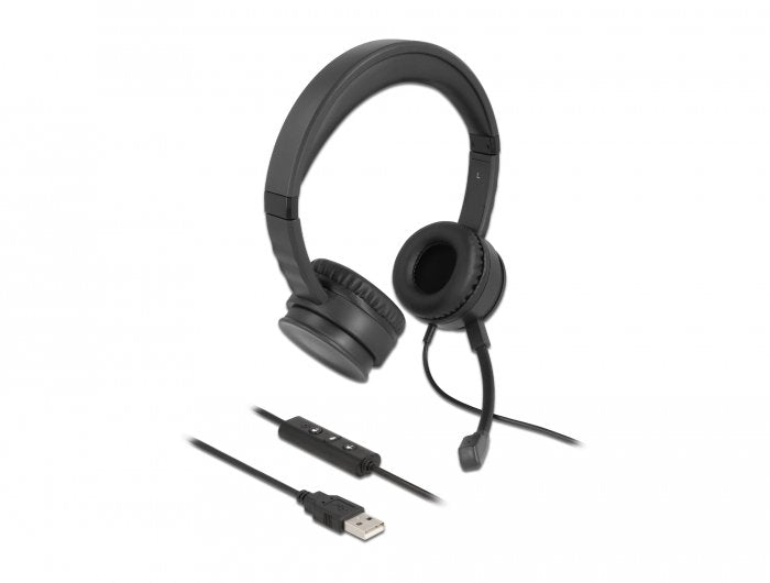EAN 4043619271801 - DeLOCK 27180 auricular y casco Alámbrico Diadema USB tipo A Negro imagen 1