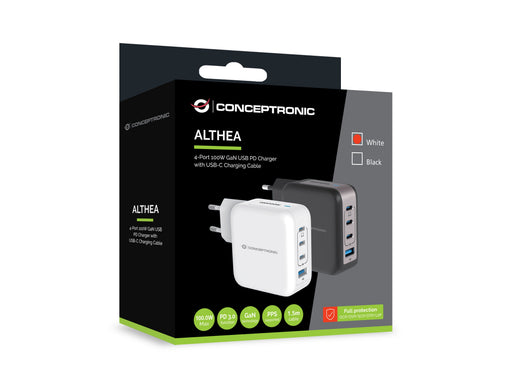 EAN 4015867236529 - Conceptronic ALTHEA18W cargador de dispositivo móvil Universal Blanco Corriente alterna Carga rápida Inte imagen 2