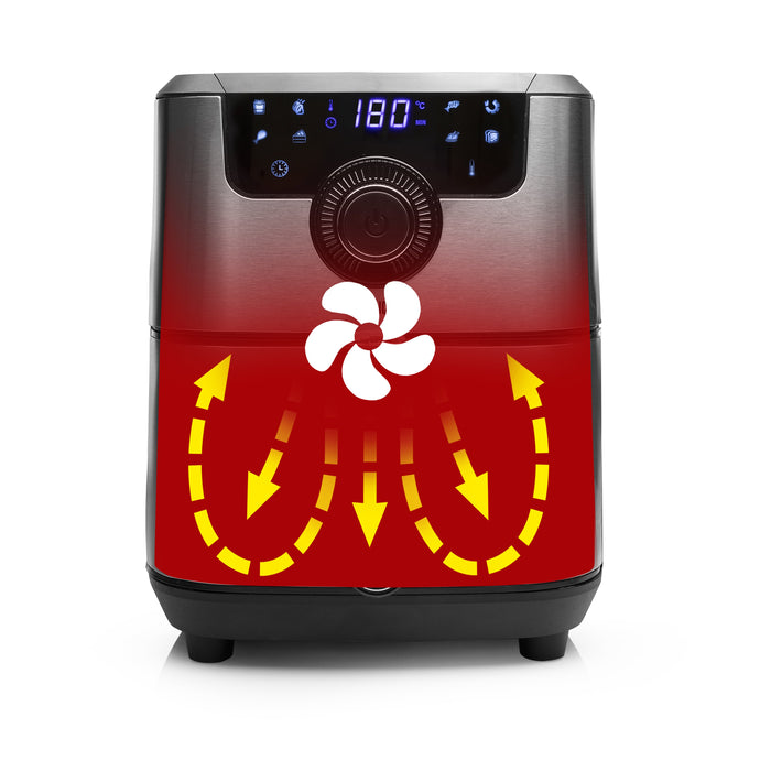 EAN 8713016091123 - Princess 182037 Sencillo 4,5 L Independiente 1500 W Freidora de aire caliente Plata imagen 9