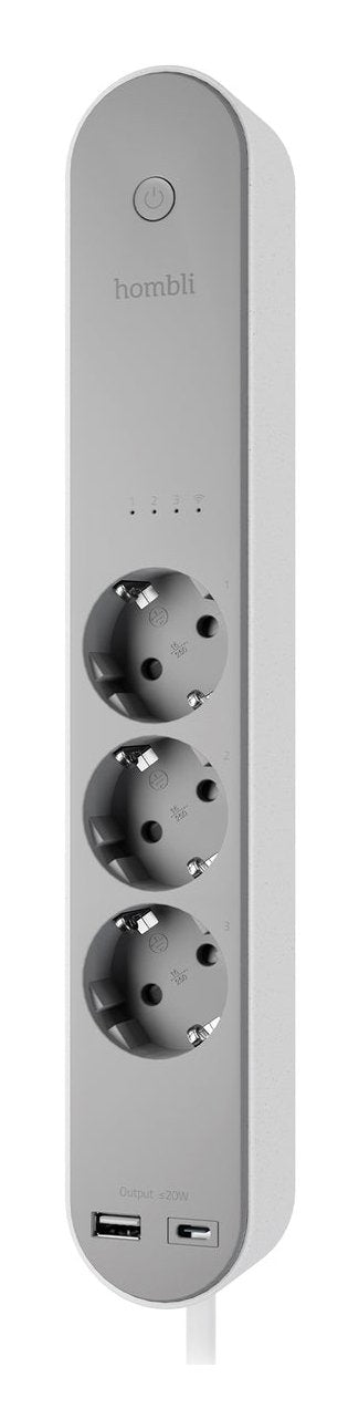 EAN 8721022290300 - Hombli HBPO-0108 base múltiple 3 salidas AC Interior Blanco, Gris imagen 1