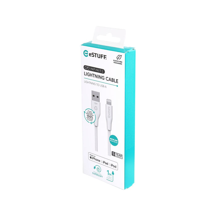 EAN 5715063032220 - eSTUFF ES601170 cable de conector Lightning 1 m Blanco imagen 3