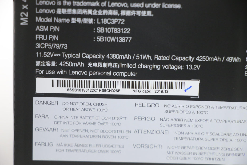 EAN 5704174295976 - Lenovo 5B10W13877 refacción para laptop Batería imagen 4