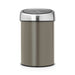 EAN 8710755364464 - Brabantia 364464 papelera 3 L Alrededor Plástico, Acero inoxidable Metálico, Platino imagen 1