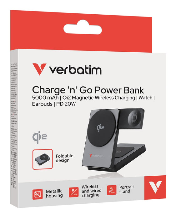 EAN 23942322948 - Verbatim 32294 batería externa Polímero de litio 5000 mAh Cargador inalámbrico Gris imagen 7