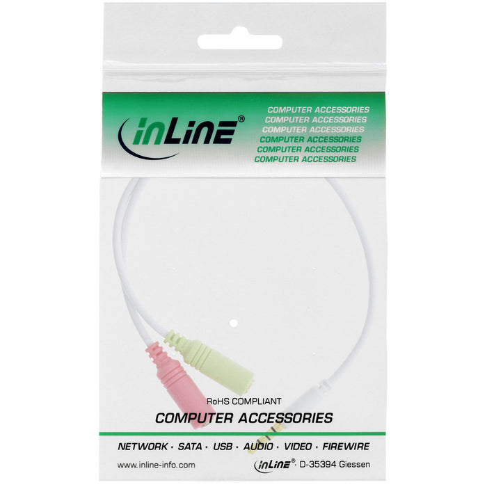 EAN 4043718205851 - InLine 99302W cable de audio 0,15 m 3,5mm 2 x 3.5mm Blanco imagen 2