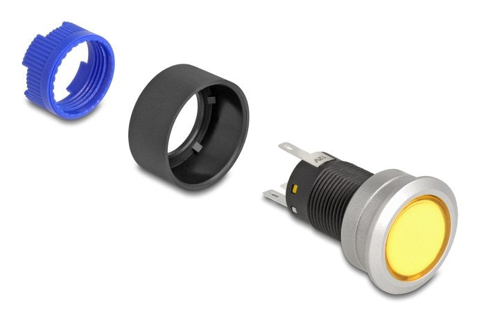 EAN 4043619220502 - DeLOCK 22050 interruptor eléctrico Interruptor pulsador Negro, Azul, Plata, Amarillo imagen 3