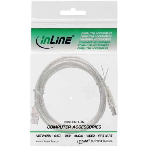 EAN 4043718111053 - InLine 34510T cable USB 1 m USB A USB B Transparente imagen 2