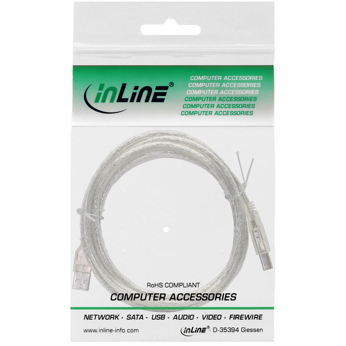 EAN 4043718111053 - InLine 34510T cable USB 1 m USB A USB B Transparente imagen 2