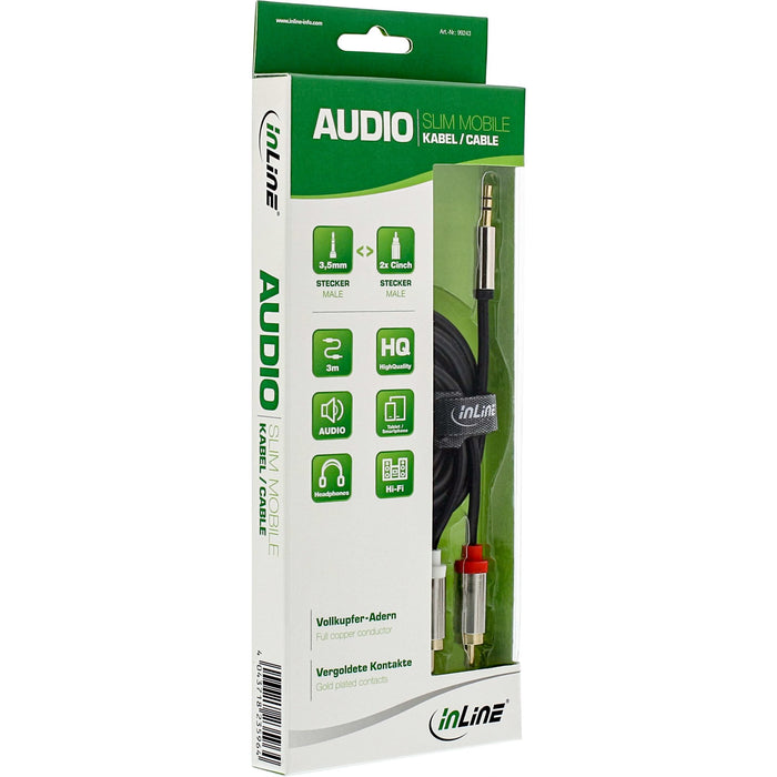 EAN 4043718235988 - InLine 99240 cable de audio 10 m 3,5mm 2 x RCA Negro imagen 2