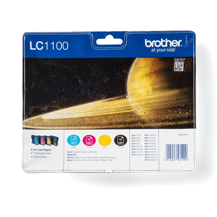 EAN 4002352002486 - Brother LC1100VALBP cartucho de tinta 4 pieza(s) Original Negro, Cian, Magenta, Amarillo imagen 1