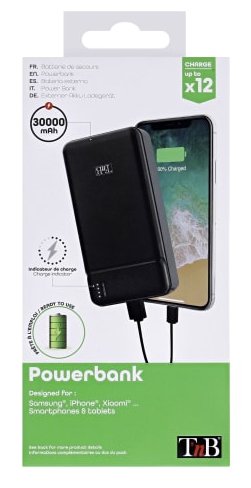 EAN 3303170107355 - T'nB PBU30000 batería externa Polímero de litio 30000 mAh Negro imagen 6