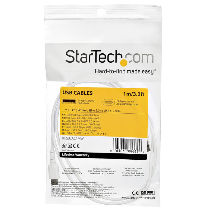EAN 65030886659 - StarTech.com RUSB2AC1MW cable USB USB A USB C imagen 7