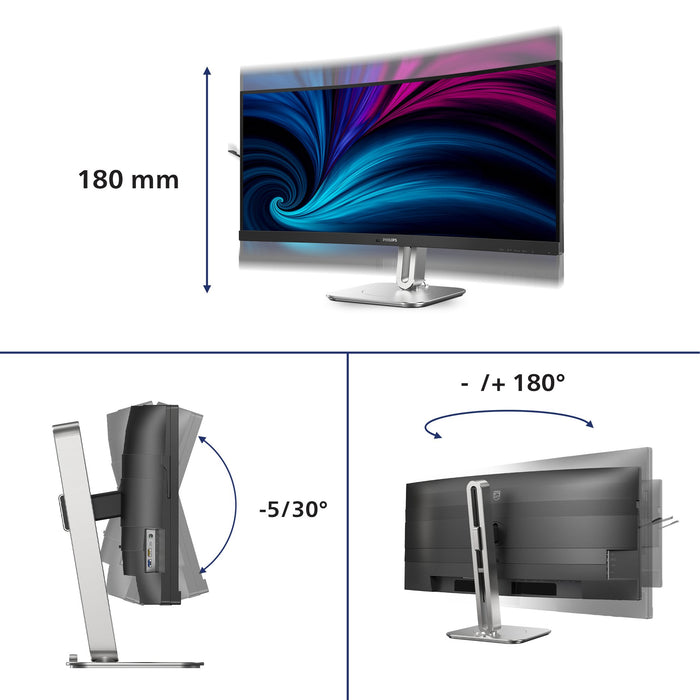 EAN 8721038007688 - Philips 5000 series 34B2U5900C/00 pantalla para PC 86,4 cm (34") 5120 x 2160 Pixeles WUHD LCD Gris imagen 4