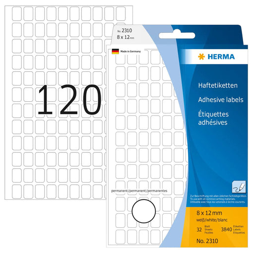 EAN 4008705023108 - HERMA 2310 etiqueta autoadhesiva Rectángulo redondeado Blanco 3840 pieza(s) imagen 1