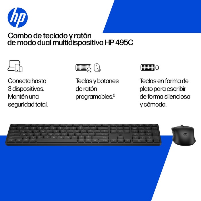 EAN 198990956725 - HP Multi-Device Dual-Mode Mouse and Keyboard Combo 495C teclado Ratón incluido Hogar / Oficina USB + RF Wi imagen 2