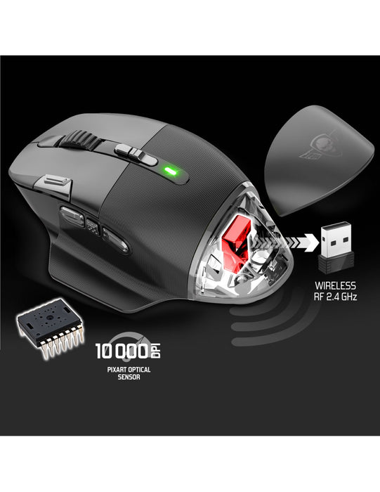 EAN 3700104455047 - Spirit of Gamer XPERT-M800 ratón Juego Mano derecha RF Wireless + USB Type-C Óptico 10000 DPI imagen 6