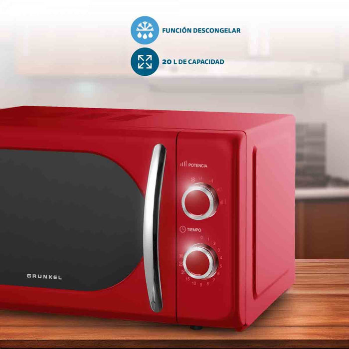 EAN 8426156016825 - Grunkel MW-20ROJO microondas Rojo Solo microondas Encimera 20 L 700 W imagen 6