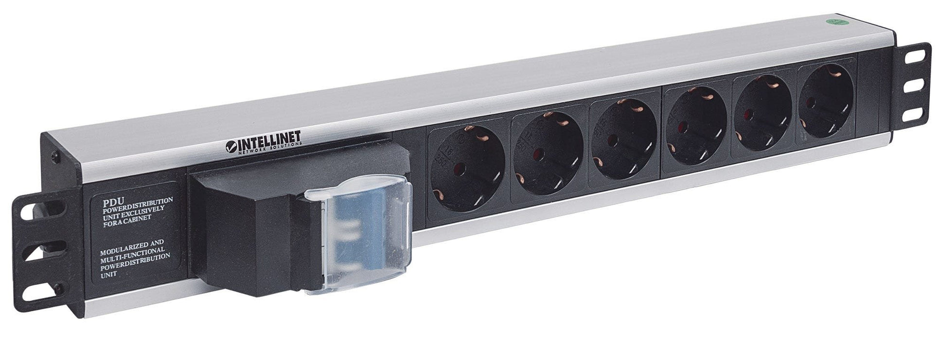 EAN 0766623711432 - Intellinet 711432 unidad de distribución de energía (PDU) 6 salidas AC 1.5U Negro, Gris imagen 2
