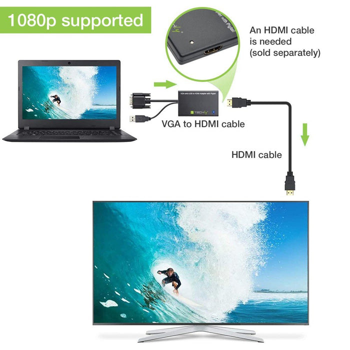 EAN 8057685301665 - Techly IDATA HDMI-VGA3 adaptador de cable de vídeo Negro imagen 3