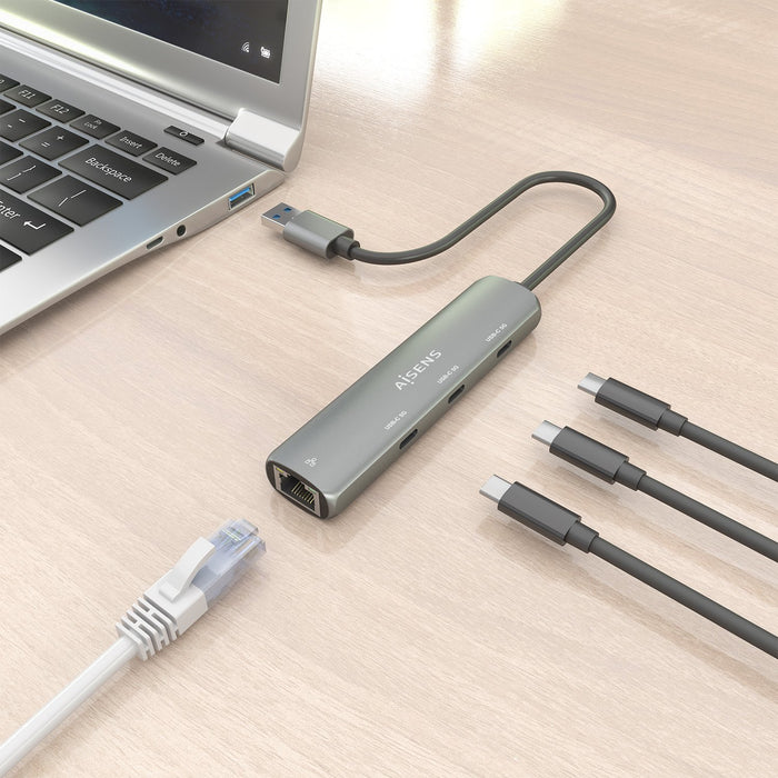 EAN 8435739903995 - AISENS ASUC-4P037-GR base para portátil y replicador de puertos Alámbrico USB 3.2 Gen 1 (3.1 Gen 1) Type- imagen 7