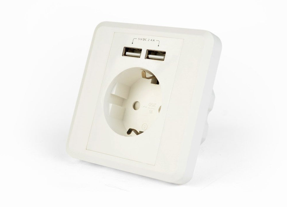 EAN 8716309109253 - EnerGenie EG-ACU2A2-01 toma de corriente 2 x USB + CEE 7/3 Blanco imagen 1