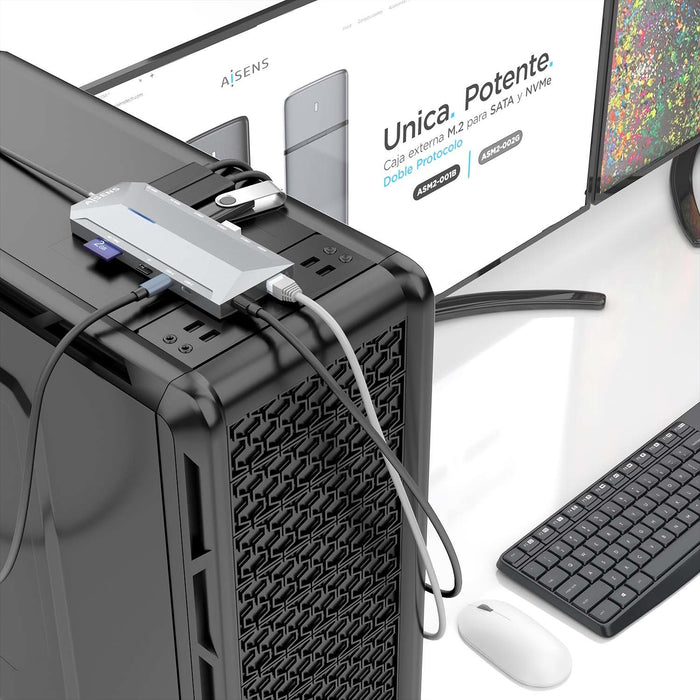 EAN 8436574709209 - AISENS ASUC-12P005-GR base para portátil y replicador de puertos Alámbrico USB 3.2 Gen 1 (3.1 Gen 1) Type imagen 5