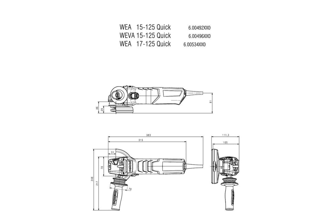 EAN 4061792224773 - Metabo WE 19-125 Q amoladora angular 12,5 cm 11000 RPM 1900 W 2,5 kg imagen 9