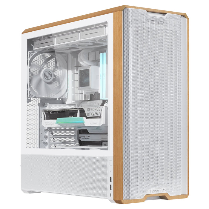 EAN 4718466015860 - Lian Li Lancool LAN217W carcasa de ordenador Midi Tower Blanco, Madera imagen 3