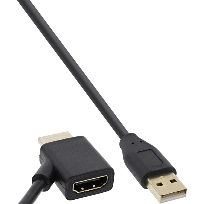 EAN 4043718119318 - InLine 17600I adaptador de cable de vídeo 0,5 m HDMI USB-A Negro imagen 2