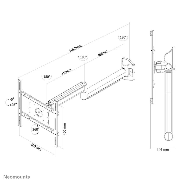 EAN 8717371446925 - Neomounts FPMA-HAW050 soporte para monitor 101,6 cm (40") Blanco imagen 3