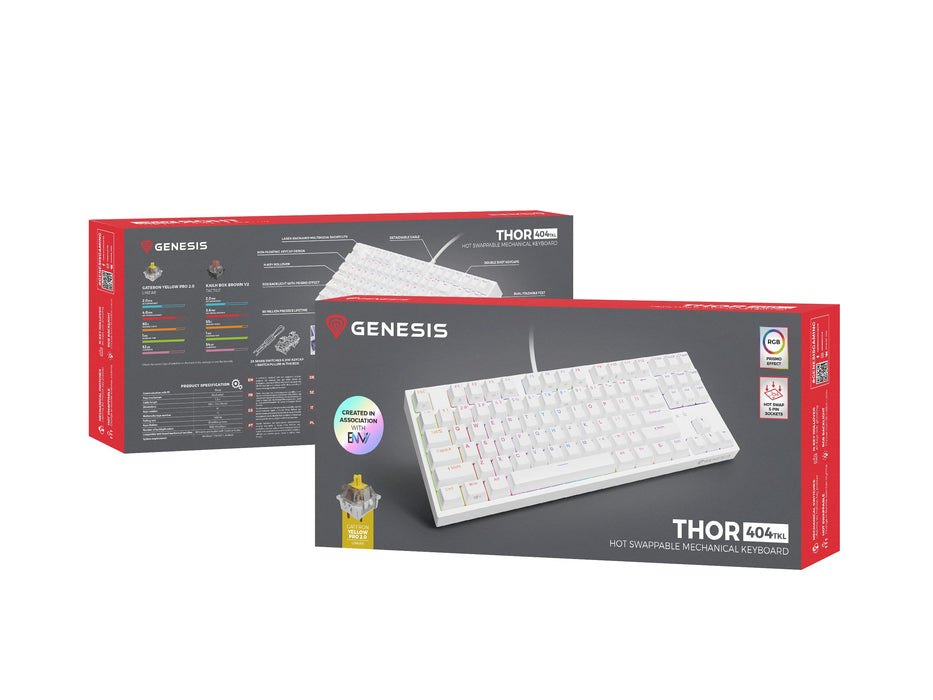 EAN 5901969443226 - GENESIS Thor 404 TKL teclado Juego USB QWERTY Internacional de EE.UU. Blanco imagen 13