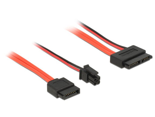 EAN 4043619848485 - DeLOCK 0.3m, SATAIII 7p + 4p/Slim SATAIII 13p cable de SATA 0,3 m SATA 7-pin + Molex (4-pin) SATA 13-pin  imagen 1