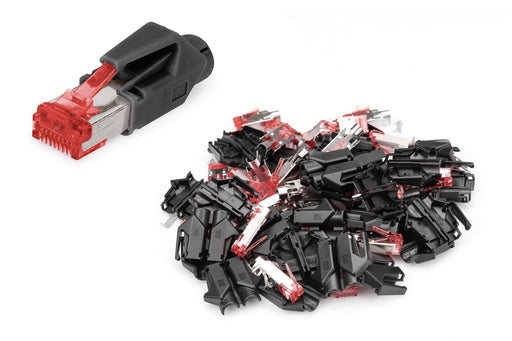 EAN 4016032494966 - Digitus A-MO6-8-8-HRS-50 conector RJ-45 Negro, Rojo imagen 1