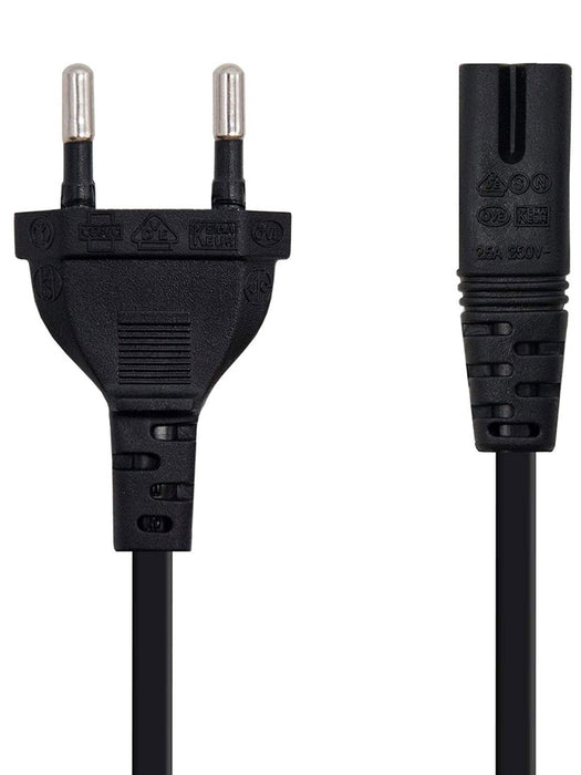 Cable De Alimentación Para Cargadores En Forma De 8 Negro 1.5M