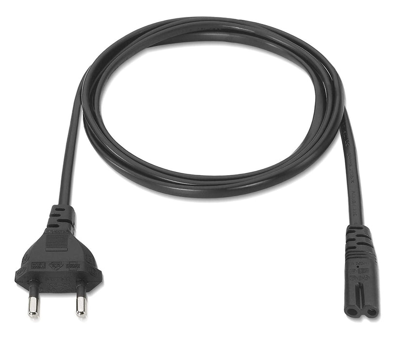 Cable De Alimentación Para Cargadores En Forma De 8 Negro 1.5M