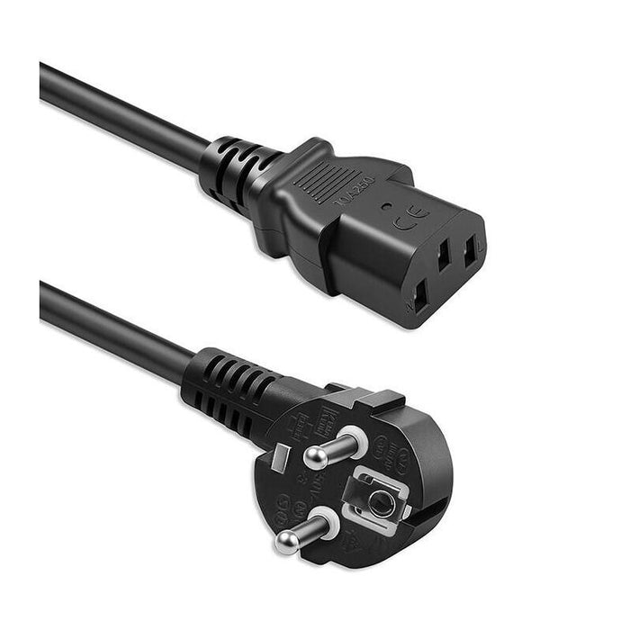 Cable De Alimentación Enchufe Acodada Schuko Cee 7/7 (E/F) Iec C13 3x1.0mm2 Cobre Puro Cu 5m